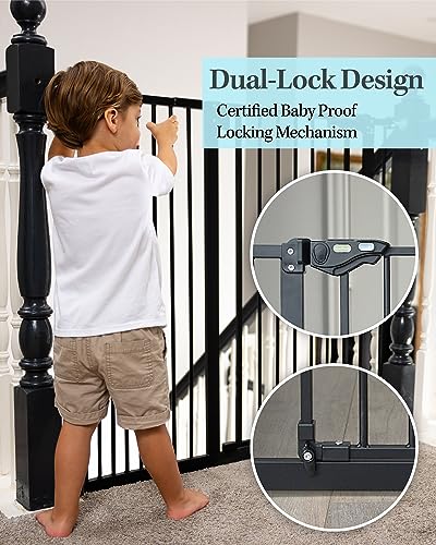 Black Metal Baby Gate 30" Tall X4731