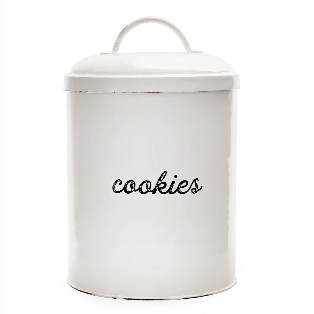 White Enamelware Cookie Jar H80144