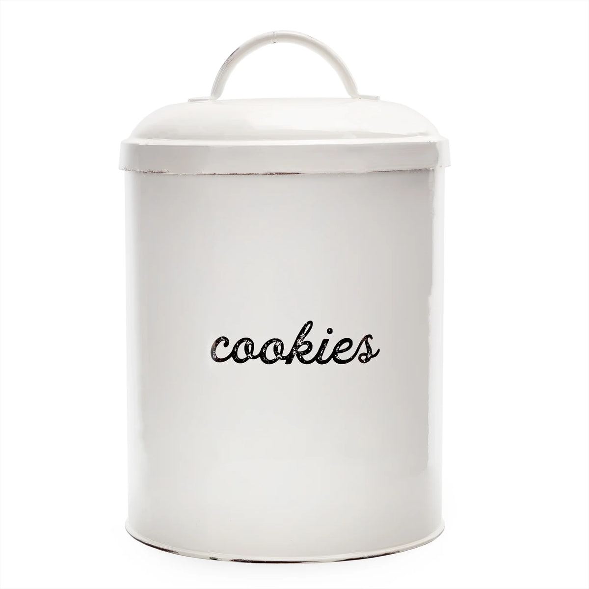 White Enamelware Cookie Jar H80144