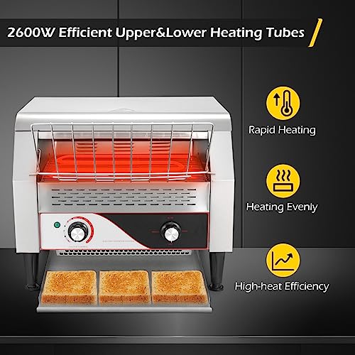 Conveyor Toaster 450 Slices/Hour 2600W Heavy Duty Commercial Toaster E49151