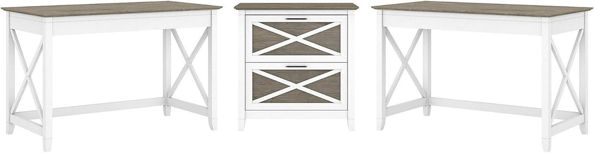 2 Person Desk Set with Lateral File Cabinet S159