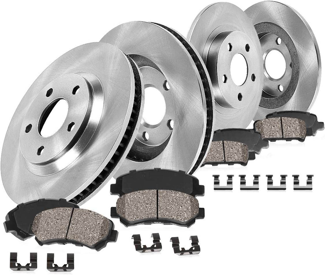 Front 303mm + Rear 283mm 5 Lug Brake Rotors + Ceramic Pads + Hardware L903