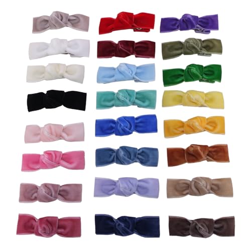 24 Pieces Velvet Bow Hair Clips S30216