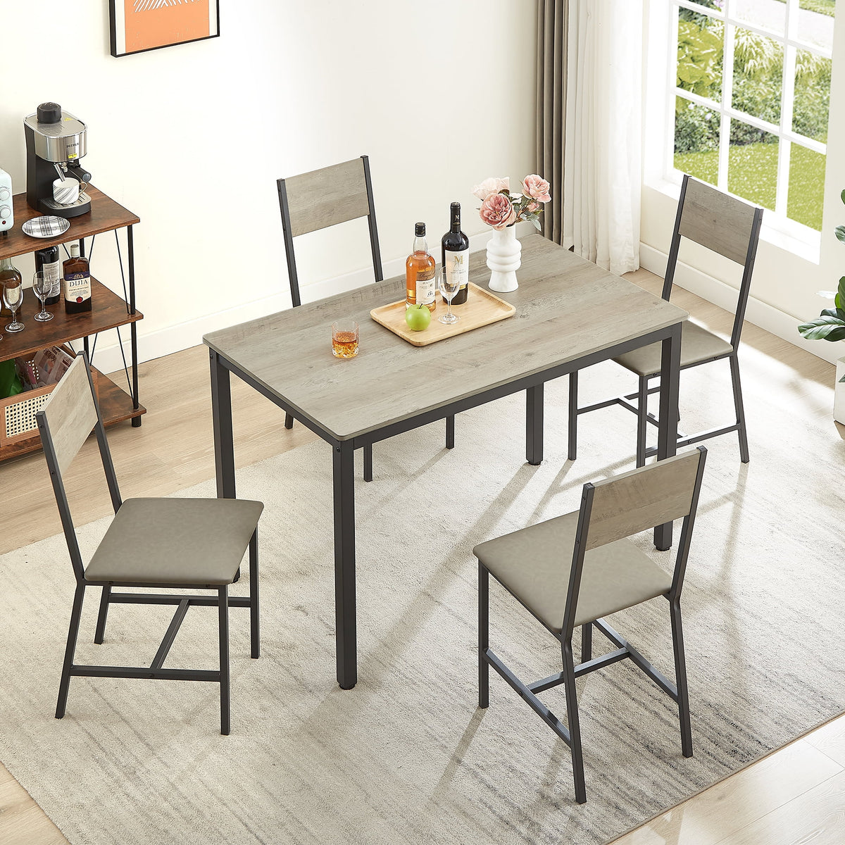 5-Piece Dining Room Table Set with 4 Chairs L110760