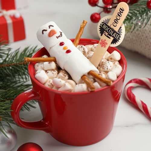 100 Set Christmas Disposable Wooden Spoons 5.5 Inches D865