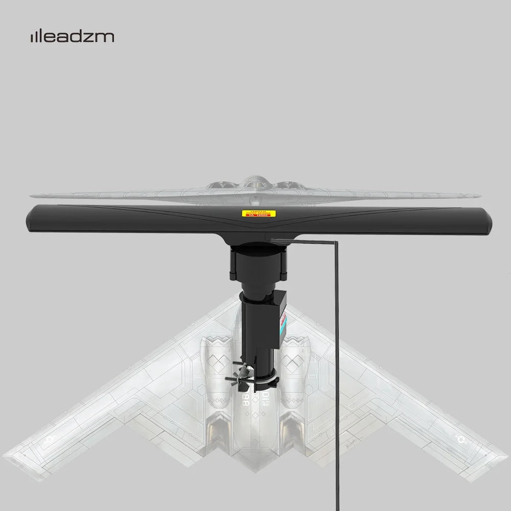 360° Rotation Dual-band Digital Antenna 40-860MHz 20±3dB Black Q76463