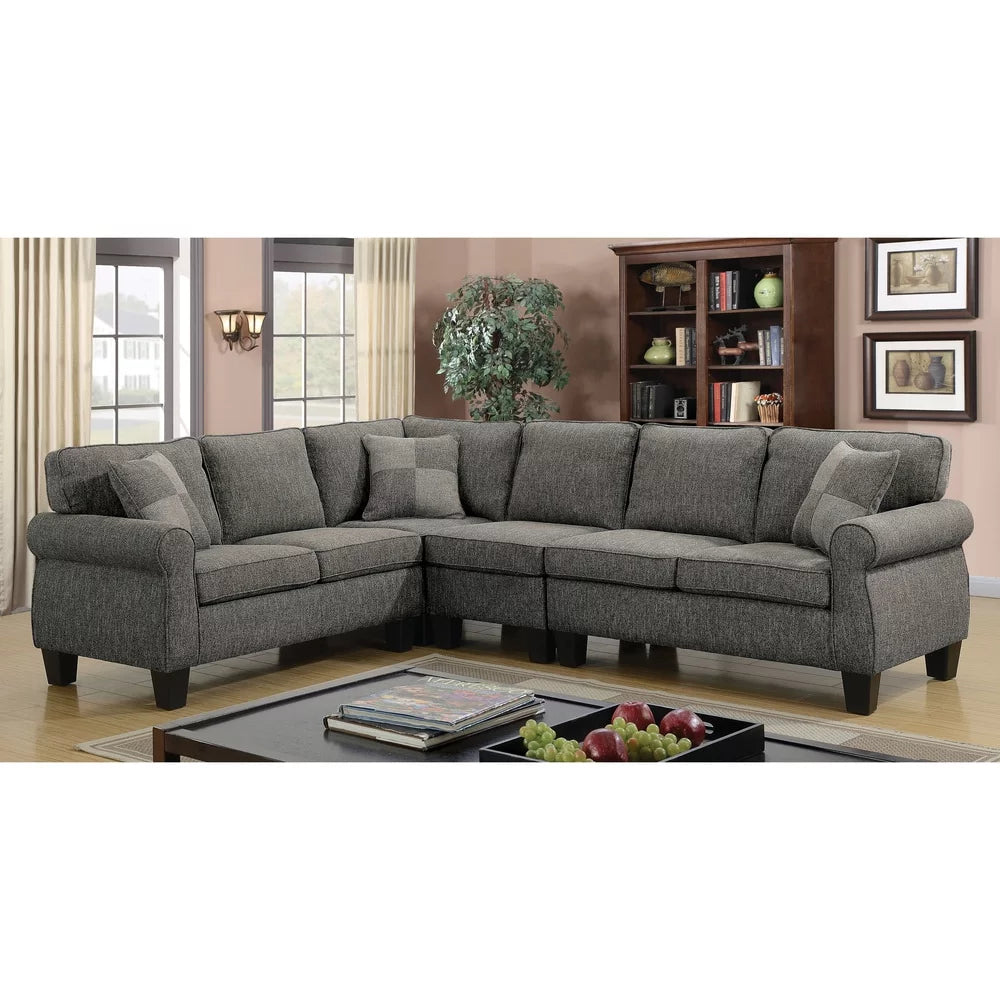 Dark Grey L-Shaped Sectional Sofa Z4895