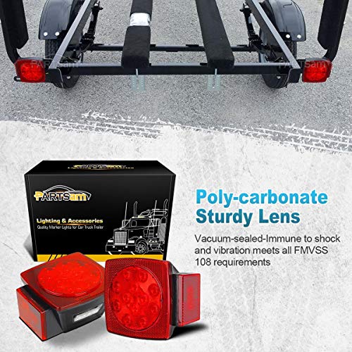 12V Submersible Red White LED Trailer Light Q40335