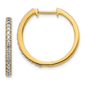 14kt Yellow Gold Diamond Hinged Hoop Earrings W214160