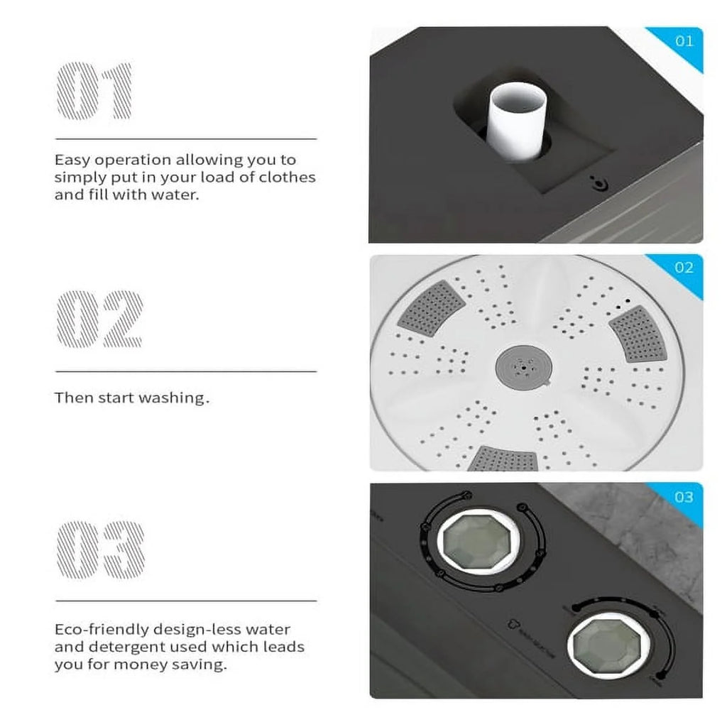 Portable 26lbs Washing Machine with Drain Pump L95539