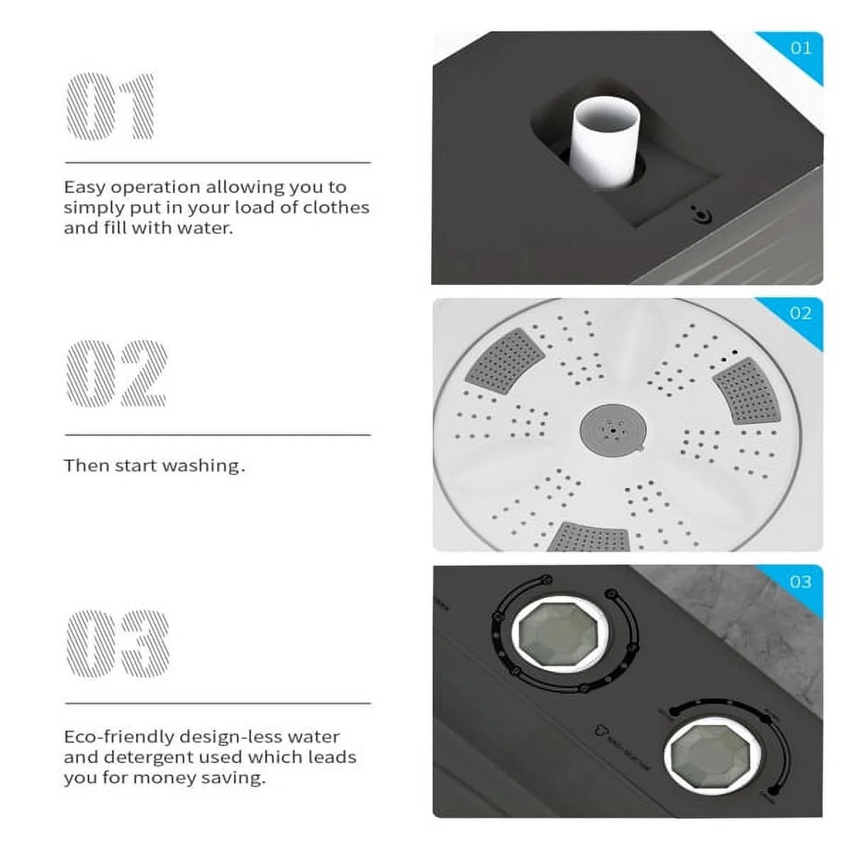 Portable 26lbs Washing Machine with Drain Pump L95539