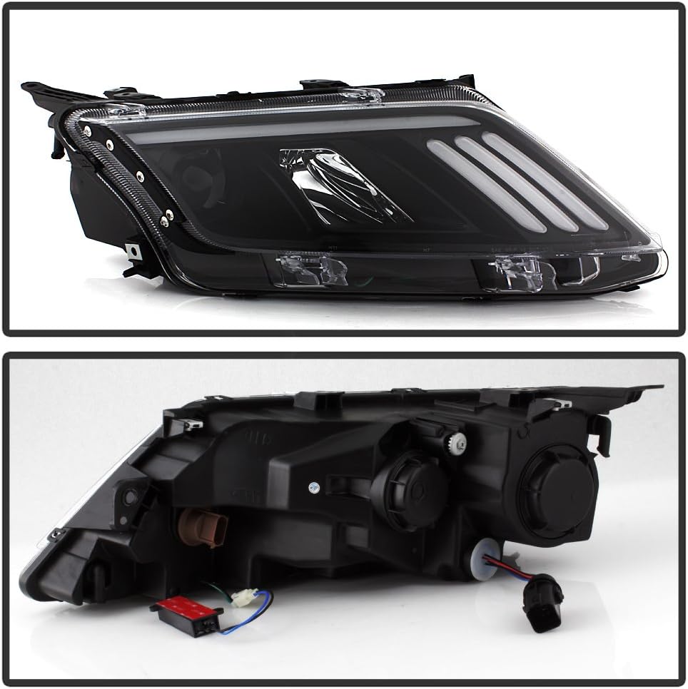 Black LED Projector Headlights Headlamps Left Right A105