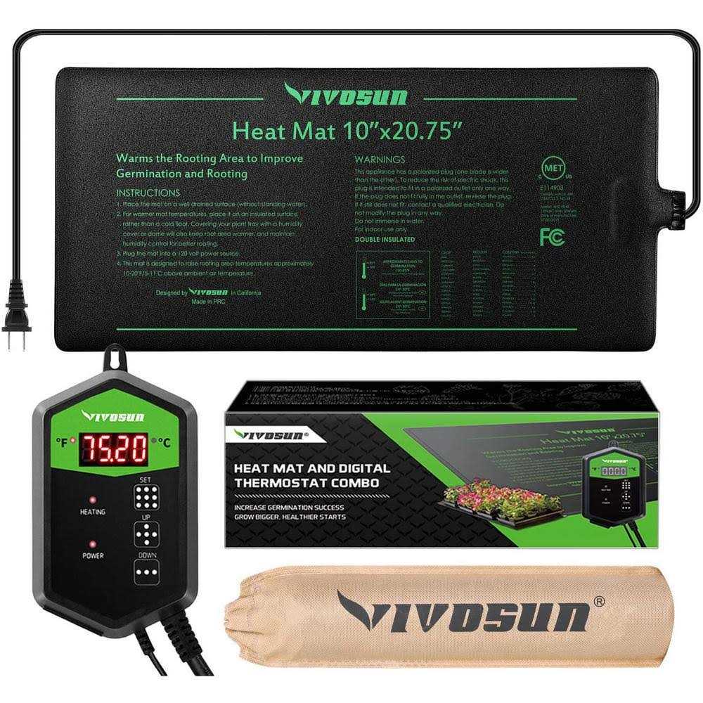 Seedling Heat Mat and Digital Thermostat Combo Set R9638