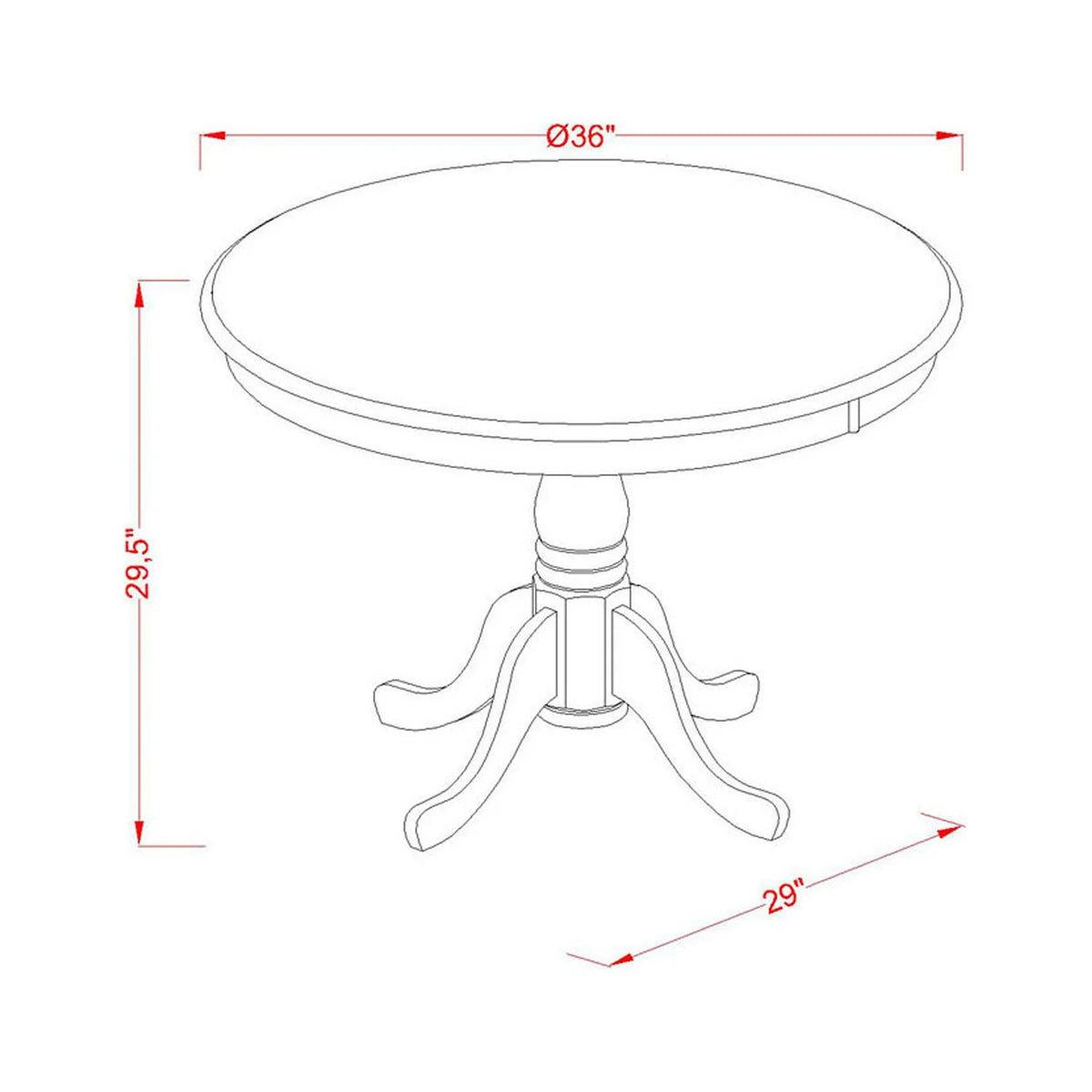 Round Dining Table Natural Acacia Finish U988