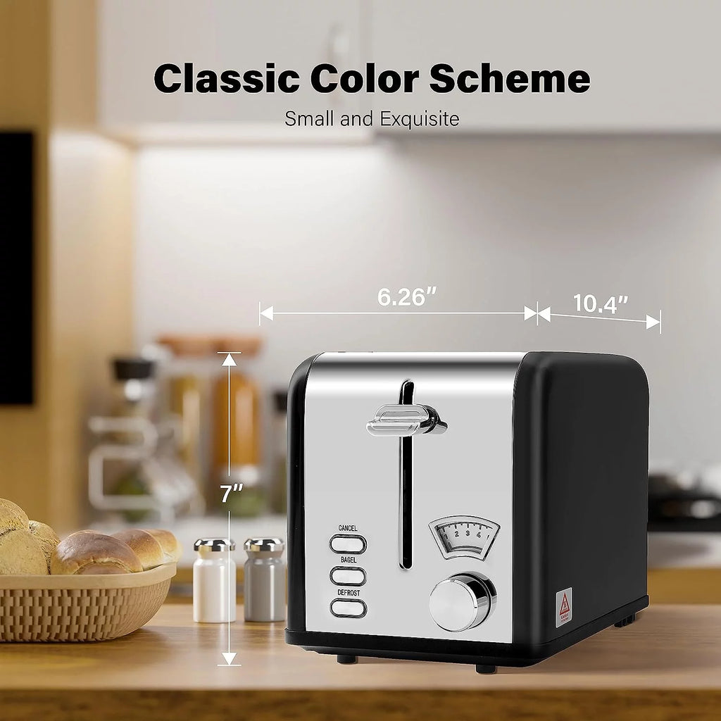 2-Slice Toaster with 1.5 inch Wide Slot, Black E197