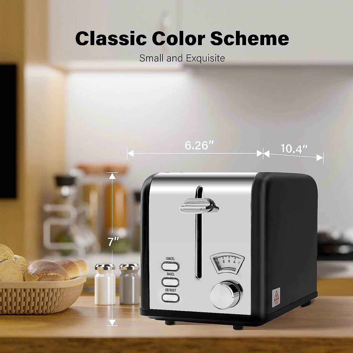2-Slice Toaster with 1.5 inch Wide Slot, Black E197