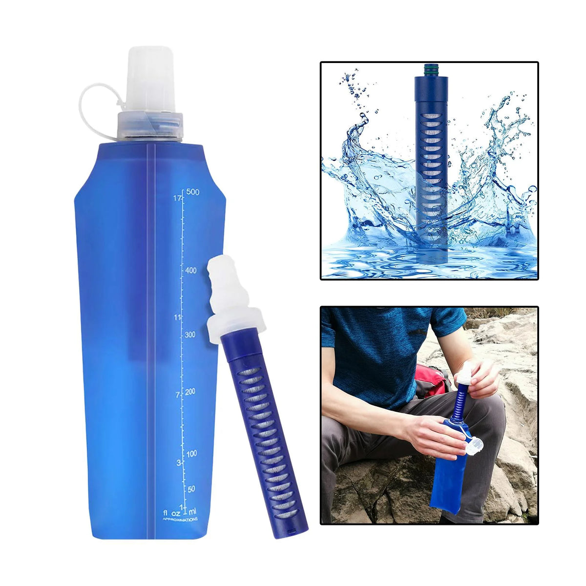 Collapsible Filtered Water Bottle with Filter T8924