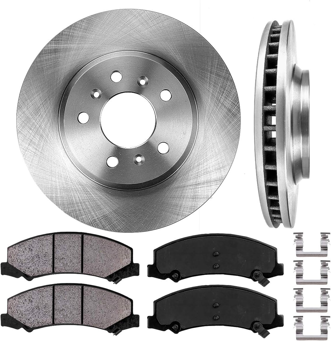 Premium 5 Lug Brake Rotors + Pads + Clips B910096
