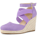 Women's Espadrilles Closed Toe Wedges Heels Sandals Z4867