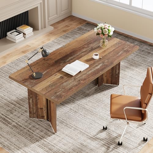 63-inch Dark Brown Wood Executive Desk I838