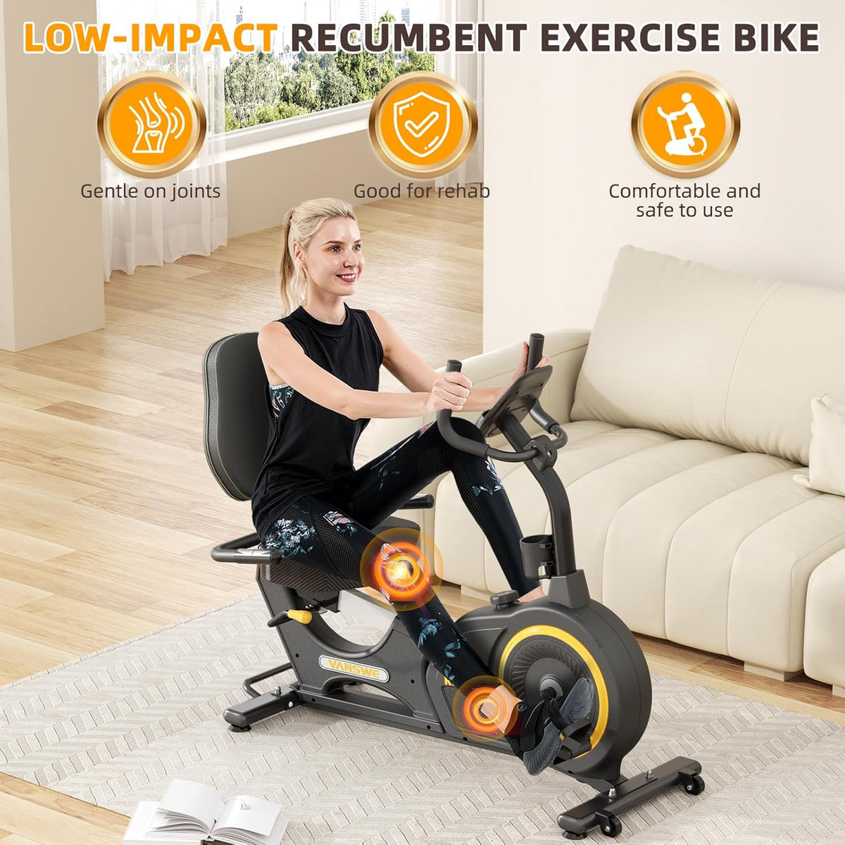 Recumbent Exercise Bike with LED Display G413953