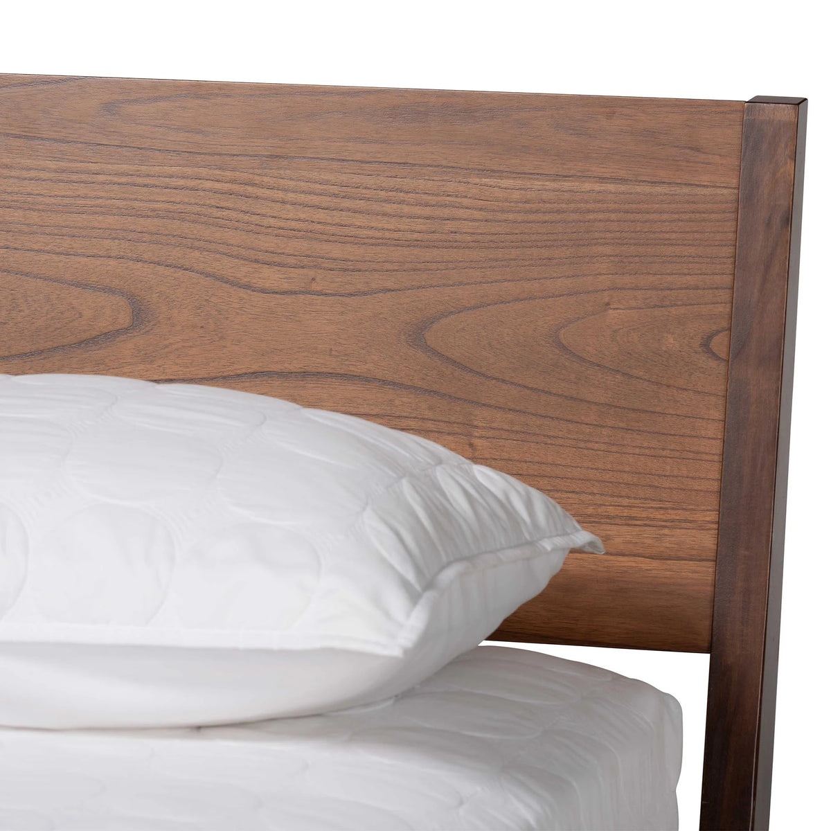 Walnut Brown Wood King Size Platform Bed Z628