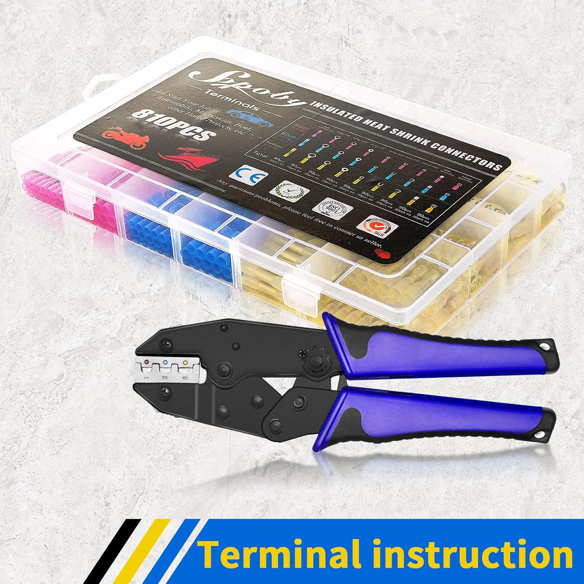 810PCS Insulated Heat Shrink Wire Connectors F31589