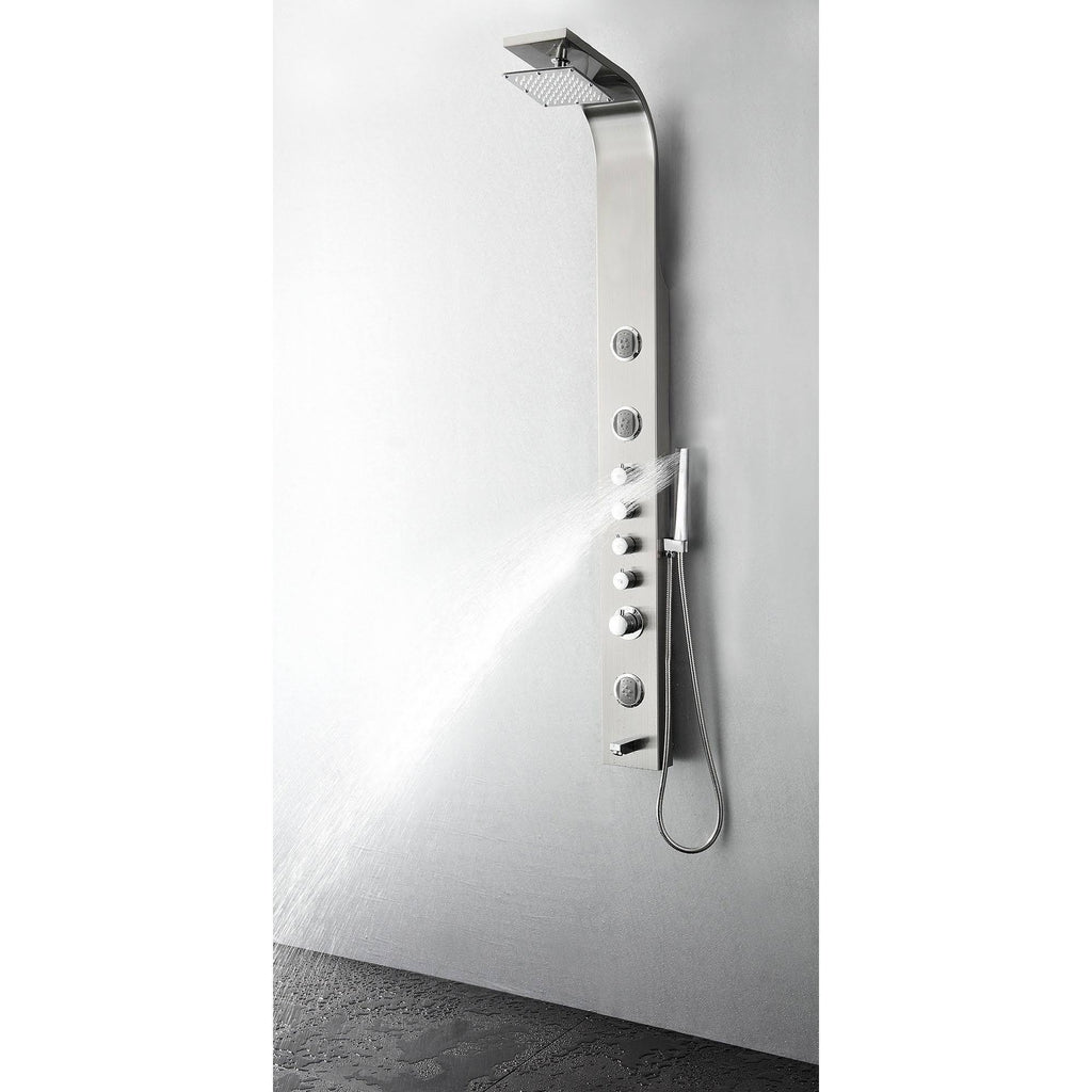 Stainless Steel Thermostatic Shower Massage Panel Q577134