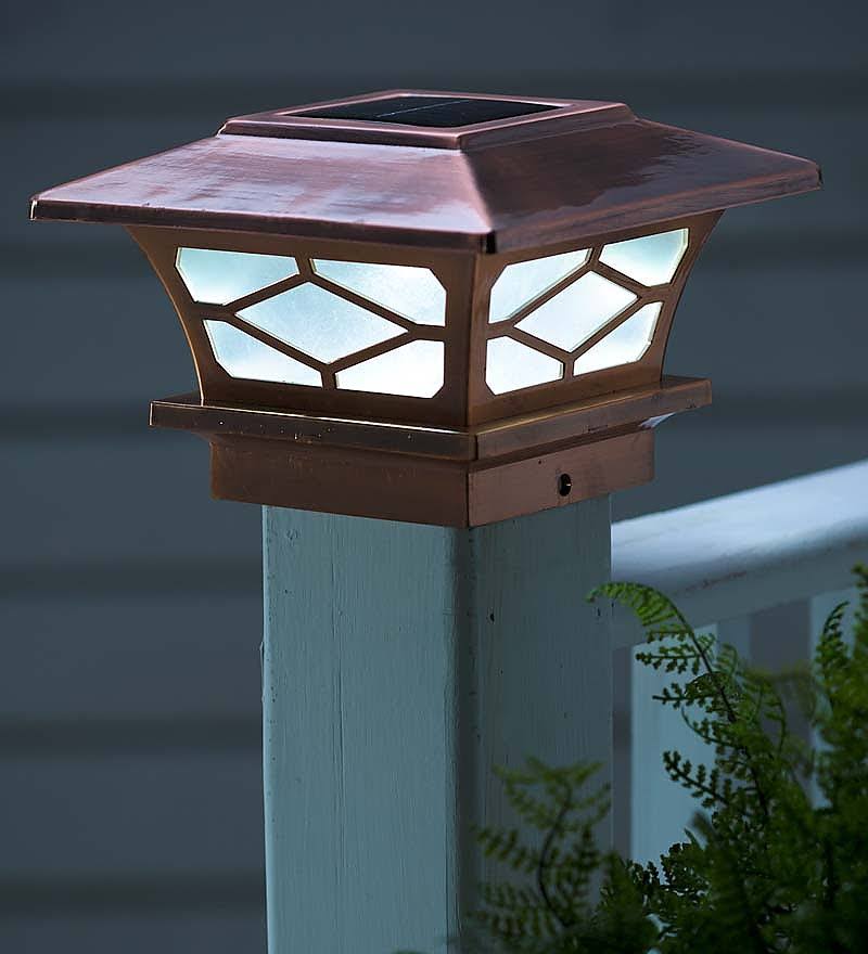 Set of 2 White Solar Post Cap Lights C21346