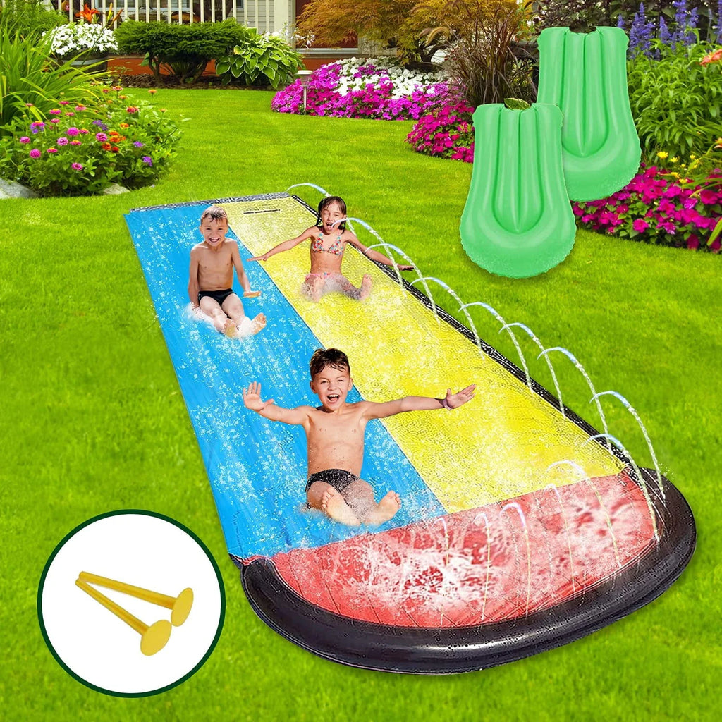15.5ft Long Water Slide Toy with Inflatable Crash Pad P2043