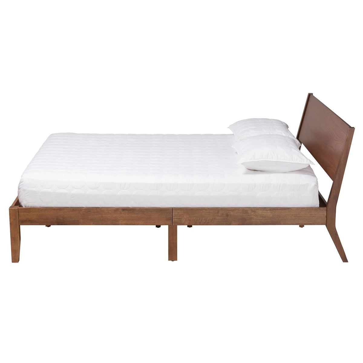 Walnut Brown Wood King Size Platform Bed Z628