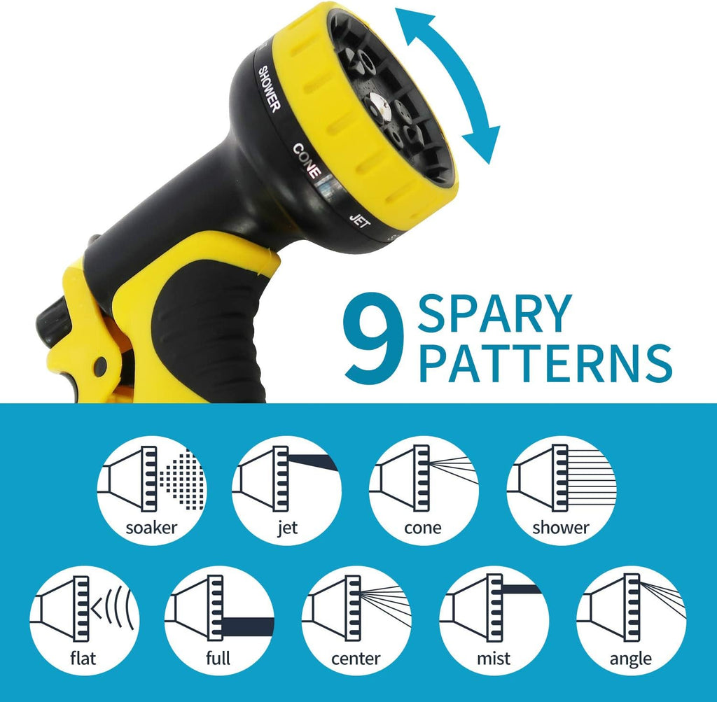 100ft Expandable Flexible Garden Water Hose Set with Brass Connectors Spray Nozzle Pack of 2 L73888