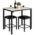 3 Piece Counter Height Dining Set Faux Marble Table and 2 Chairs M175997