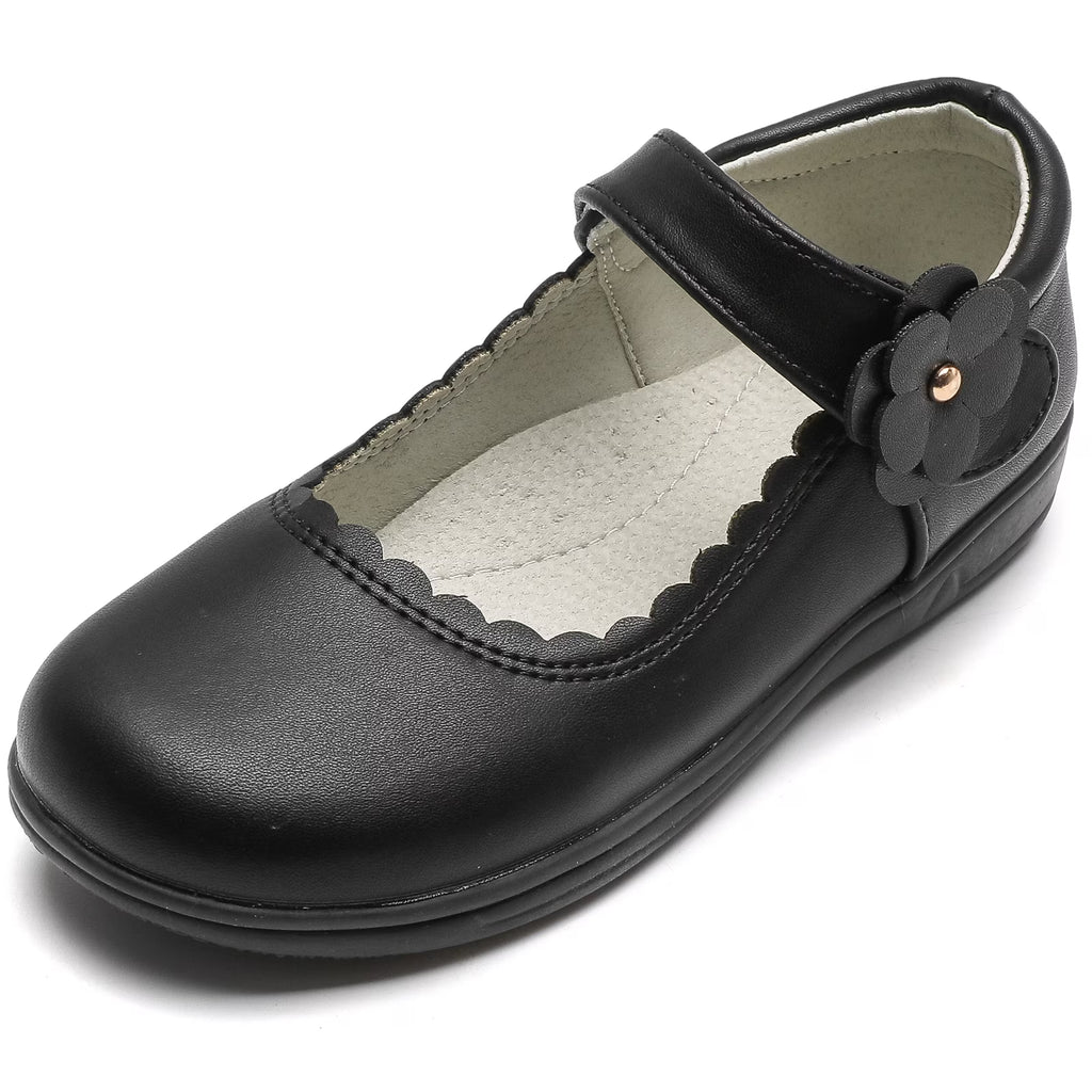 Black Mary Jane Flat School Uniform Shoes O388