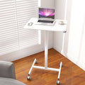 White Ergonomic Mobile Laptop Stand Desk Cart J803
