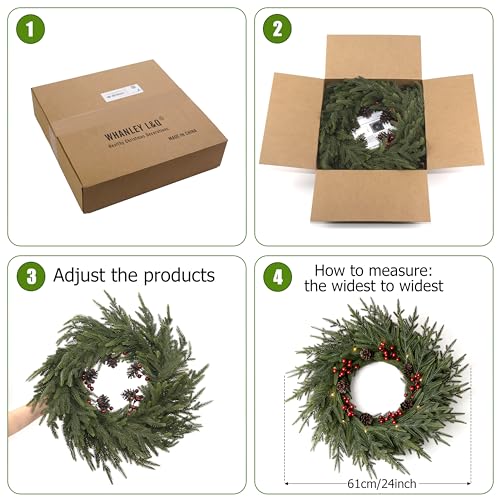 24" Artificial Christmas Wreath with LED Lights A348392