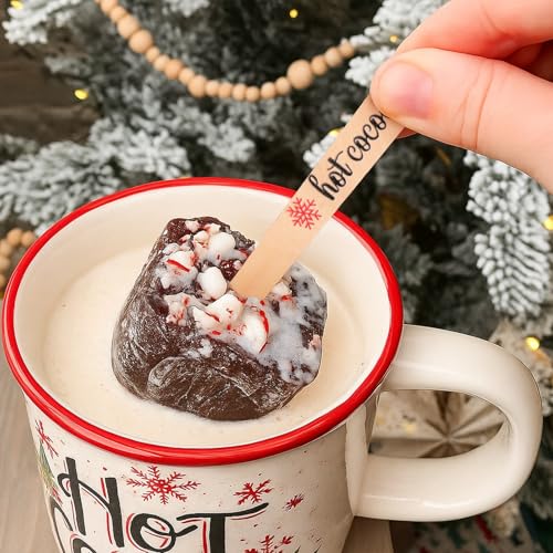 100 Set Christmas Disposable Wooden Spoons 5.5 Inches D865