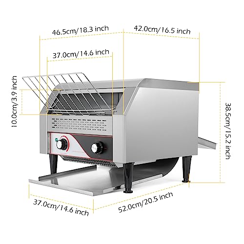 Conveyor Toaster 450 Slices/Hour 2600W Heavy Duty Commercial Toaster E49151