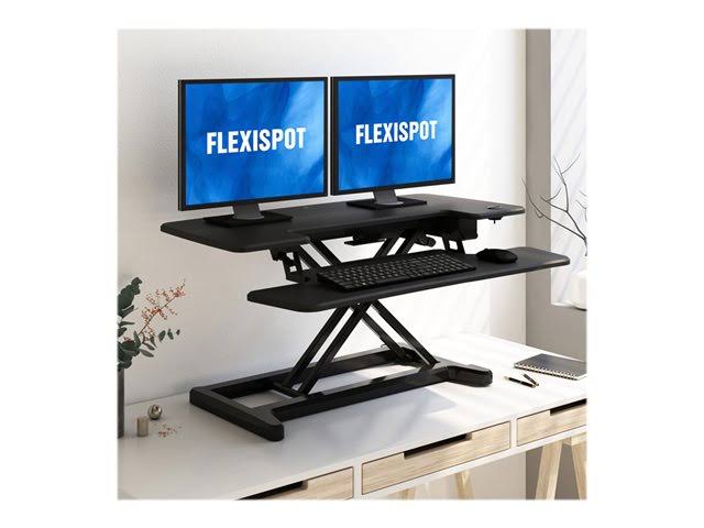 Black electric standing desk converter S352