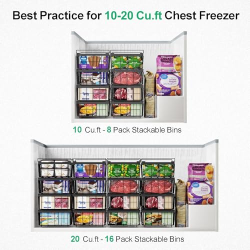 Black 2 Pack Expandable Freezer Organizer Bins N741286