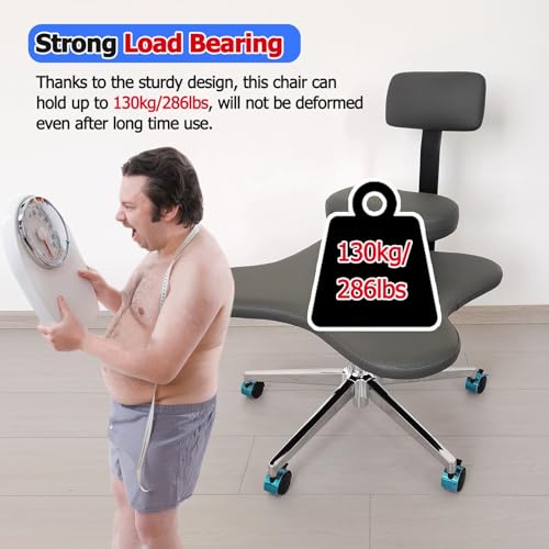 White Ergonomic Cross Legged Office Chair with Wheels Y3578