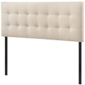 Full size Ivory Fabric Upholstered Tufted Headboard V2197