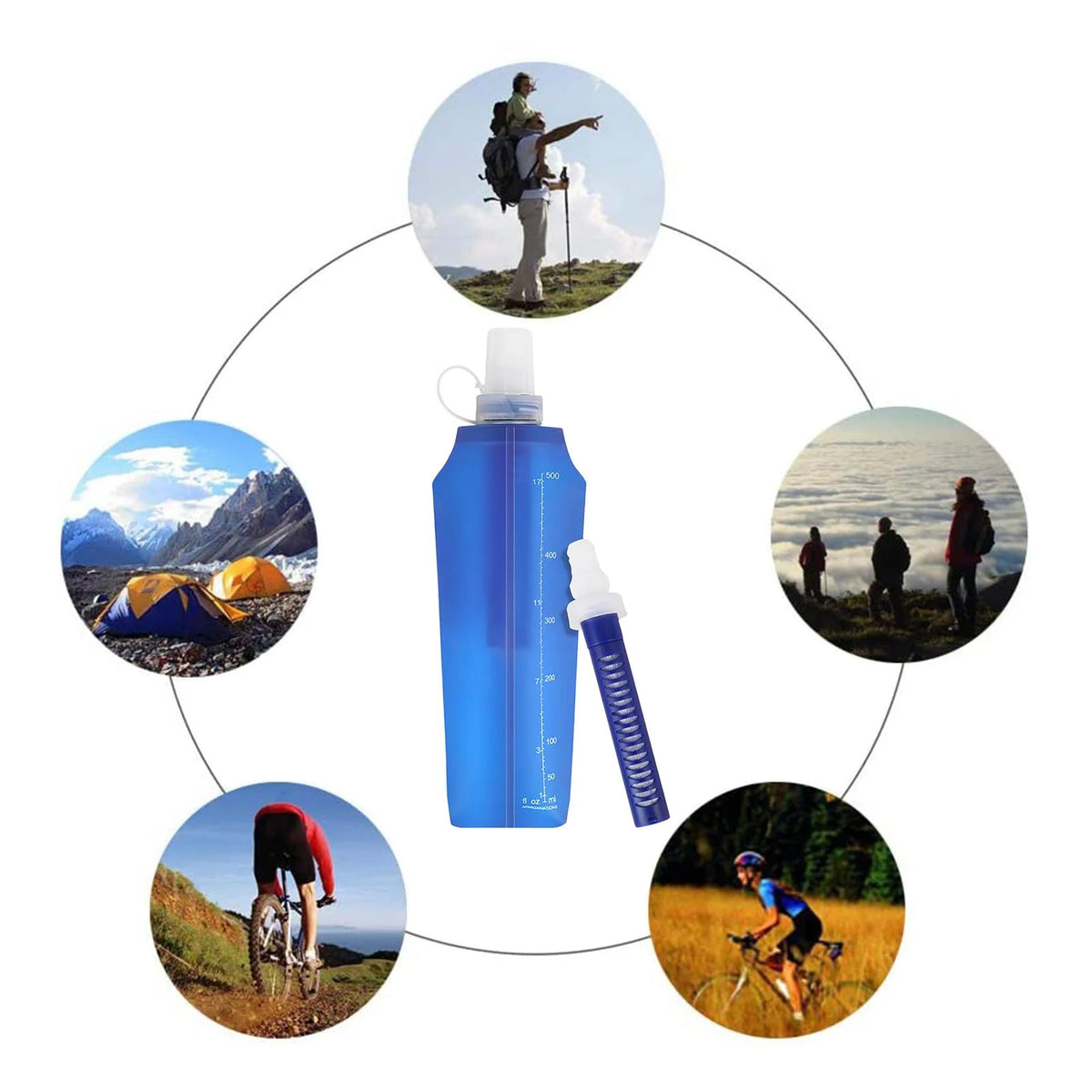 Collapsible Filtered Water Bottle with Filter T8924