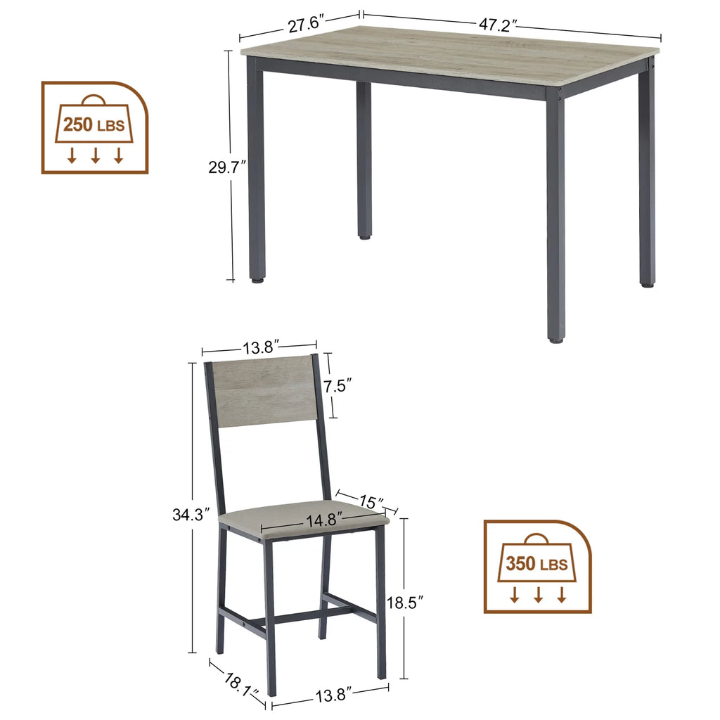 5-Piece Dining Room Table Set with 4 Chairs L110760