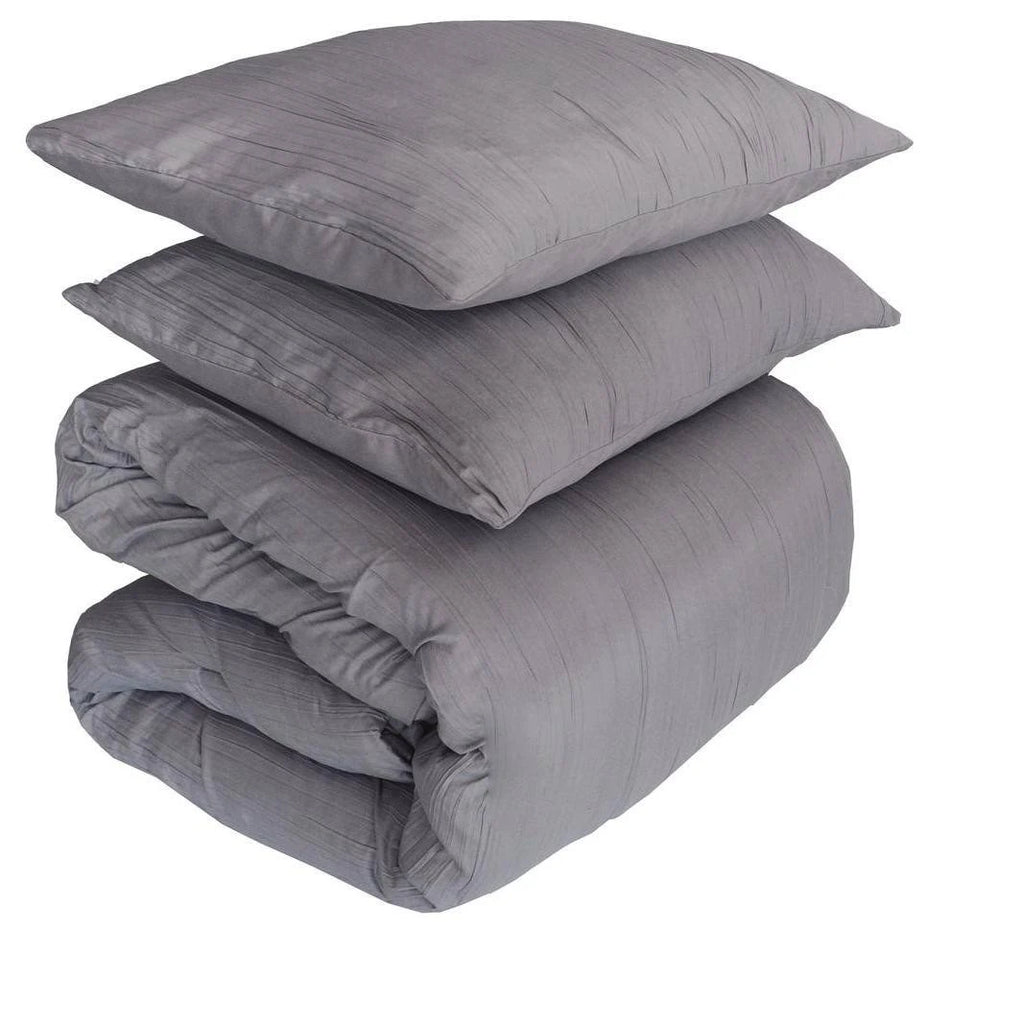 Dark Grey Crinkle 3PC Full/Queen B7091