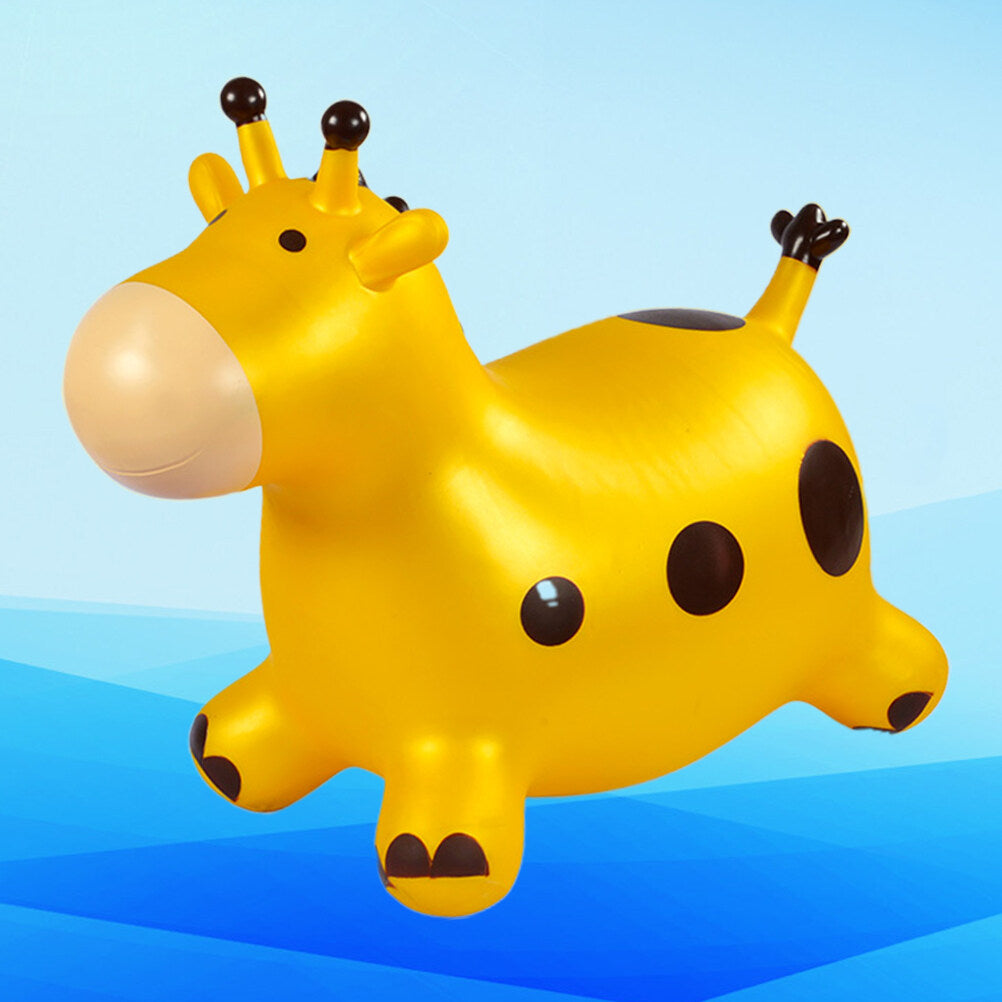 Yellow Inflatable Jumping Horse Toy with Air Pump I68499