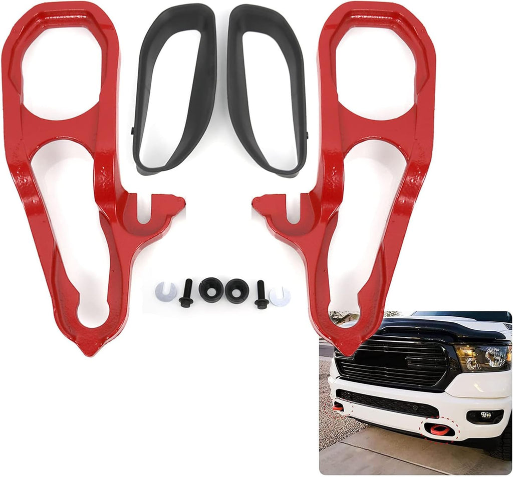 Front Tow Hooks with Bushing Hardware Black B161