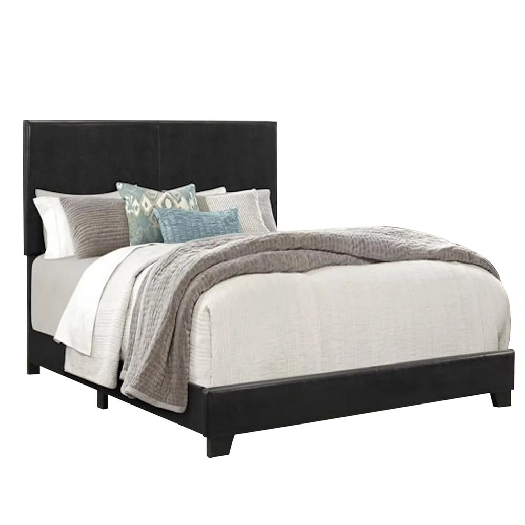 Full Size Black Wood Upholstered Bed S763360