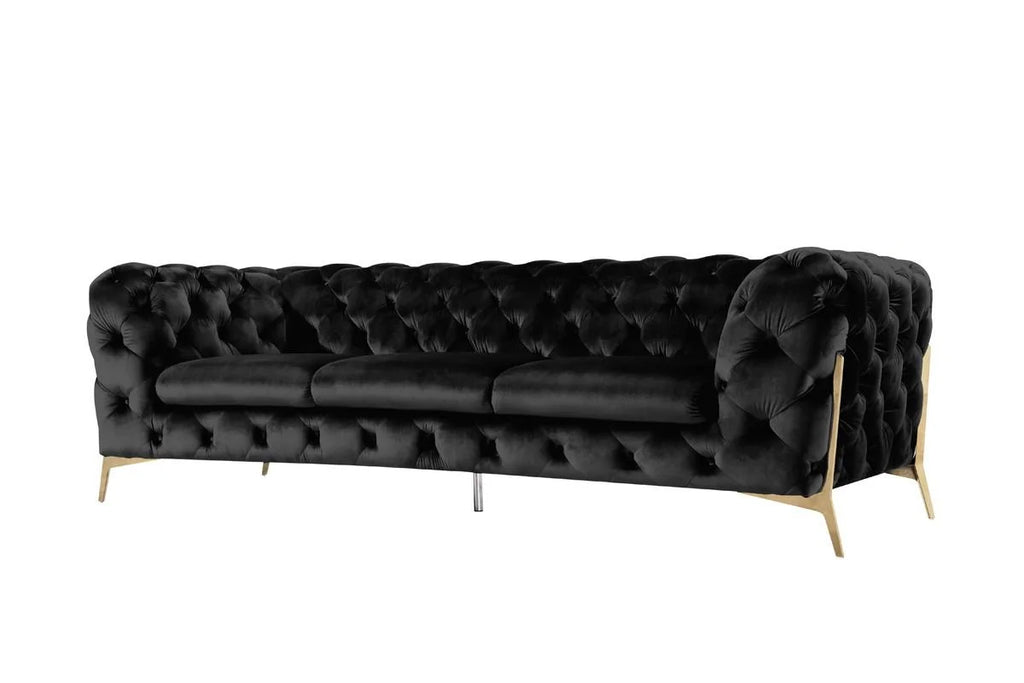 Black Velvet Tufted Sofa K17796