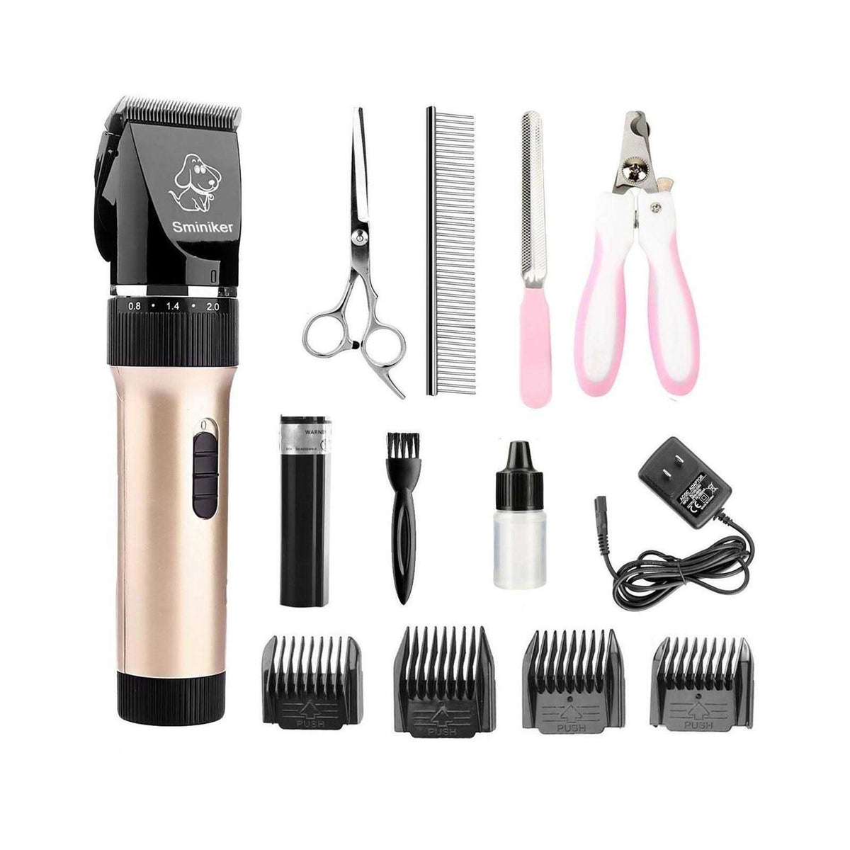 Low Noise Rechargeable Cordless Pet Clippers Grooming Kit with Storage Bag L60744